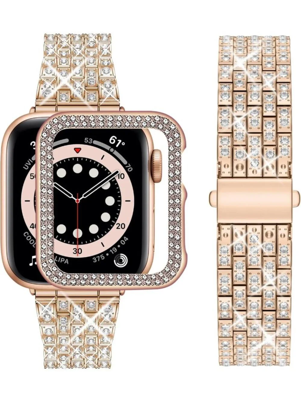 Sparkly Diamond Band & Bling Case for Apple Watch 42mm - Crystal Protective